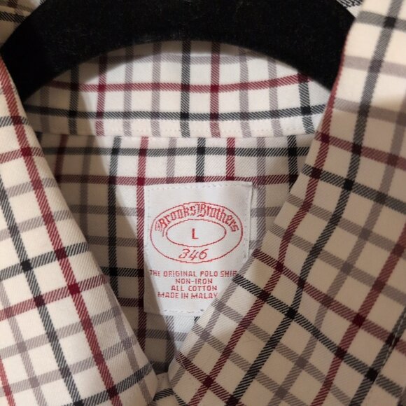 92.00 Brooks Brothers Non-Iron Cotton Check Dress Shirt L - Picture 2 of 6